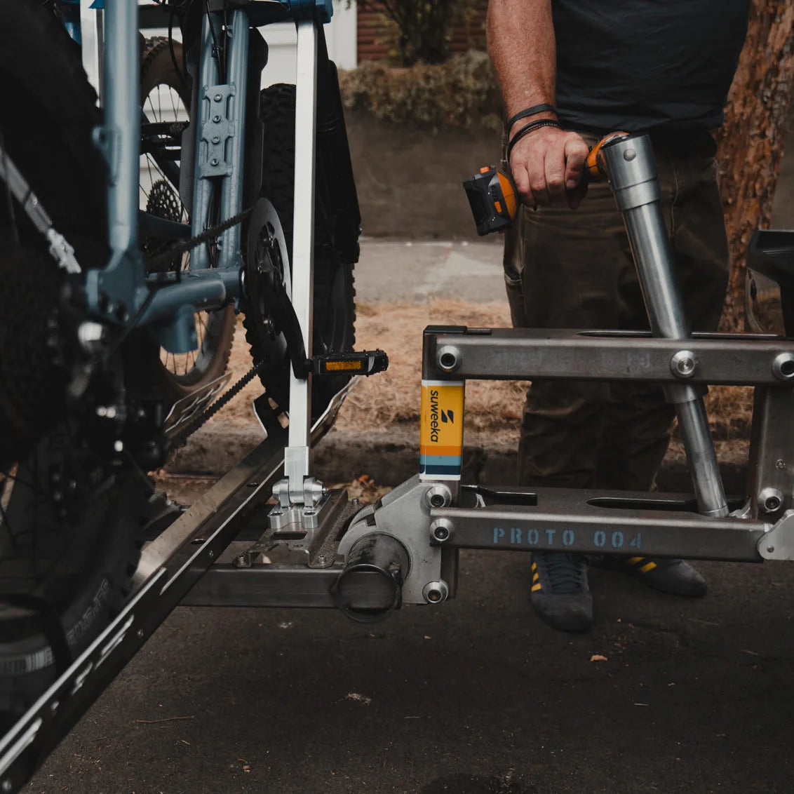 Close up of prototype of The Lifter's lowering mechanism